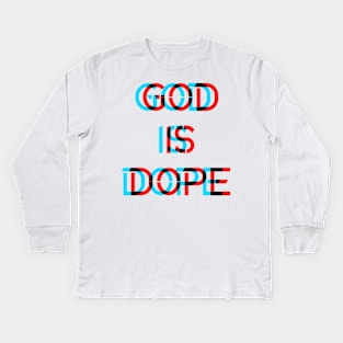 GOD IS DOP , Christian Jesus Faith Believer , optical illusion Kids Long Sleeve T-Shirt